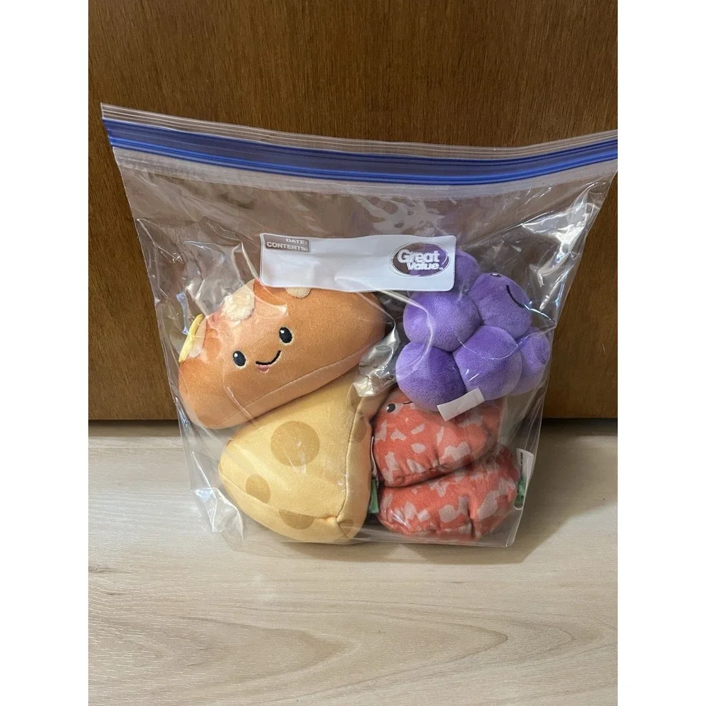 Charcuterie Box Set Swiss Cheese, Salami, Grapes, Bread‎ 4pc Plush Gigglescape